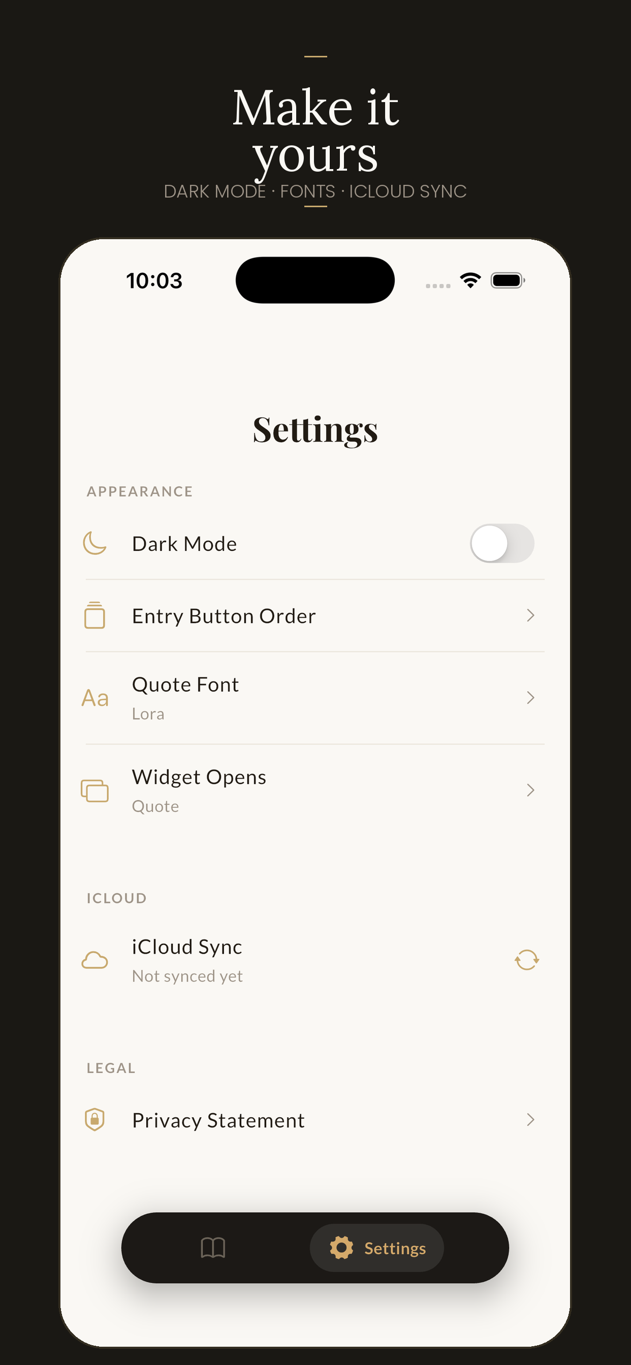 Dark mode, fonts, and iCloud sync